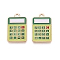 Alloy Enamel Pendants, Calculator Charms, Light Gold
