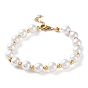 Plastic Pearl Round Beaded Bracelet, with 304 Stainless Steel Clasp