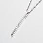304 Stainless Steel Cubic Zirconia Pendant Necklaces, Bar/Stick