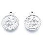 201 подвески из нержавеющей стали, плоские круглые с солнцем и луной