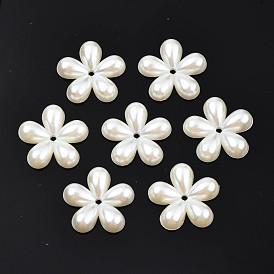 Perles de nacre en plastique ABS, fleur