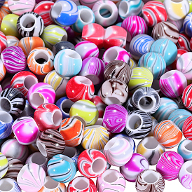 300шт непрозрачные акриловые европейские бусины, бусины с большим отверстием, рондель