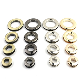 Alloy Grommet Eyelet Findings, for Bag Making, Flat Round