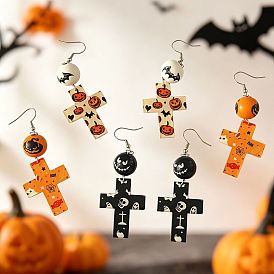 Acrylic Dangle Earrings, Cross
