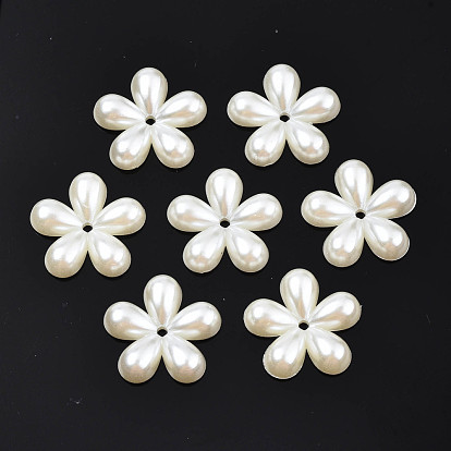 Perles de nacre en plastique ABS, fleur