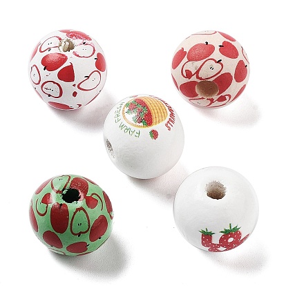 Фруктовая тема, деревянные европейские бусины, бусины с большим отверстием