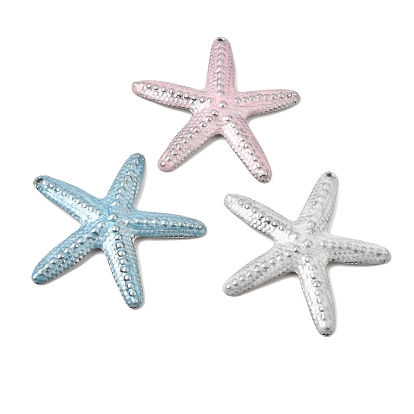 304 Stainless Steel with Enamel Big Pendants, Starfish Charms, Stainless Steel Color