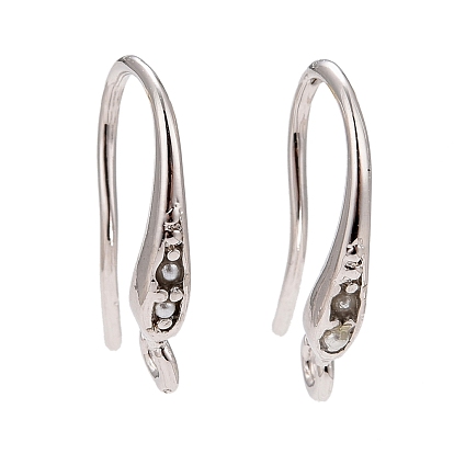 Rack Plating Brass Earring Hooks, with Acrylic & Vertical Loops, Cadmium Free & Lead Free & Nickle Free