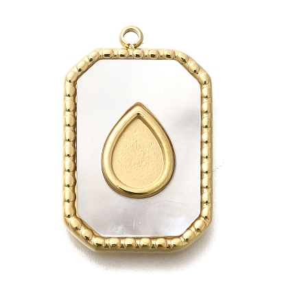 Ионное покрытие (IP) 304 подвески в виде ракушек из нержавеющей стали, прямоугольник с подвесками-слезинками