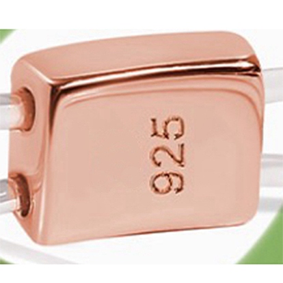 925 charmes de diapositives en argent sterling, rectangle