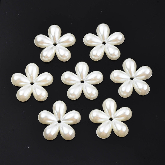 Perles de nacre en plastique ABS, fleur
