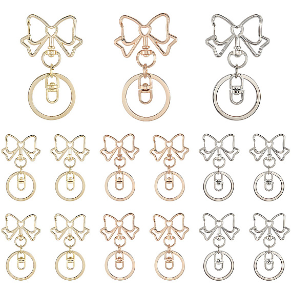 18шт 3 цвета сплава брелок застежки, бантом