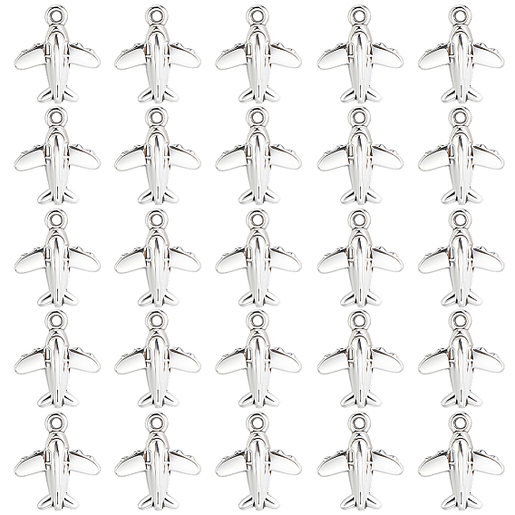 100Pcs Tibetan Style Zinc Alloy Pendants, Airplane