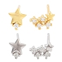 925 серьги-гвоздики из стерлингового серебра с микропаве из прозрачных кубических цирконий для женщин, звезда