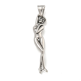 316 Surgical Stainless Steel Big Pendants, Sexy Naked Women Charm