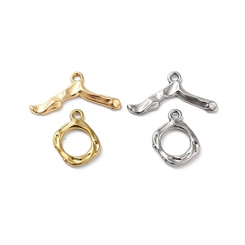 Ion Plating(IP) 304 Stainless Steel Toggle Clasps, Rhombus