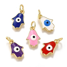 Латунь эмаль прелести, с целью перехода в кольце, рука хамсы/рука мириам с заклинанием сглаза, стойки покрытие, без кадмия и без свинца, долговечный, золотые