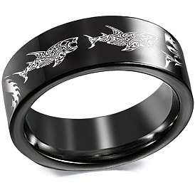 Узор акулы 201 перстни из нержавеющей стали