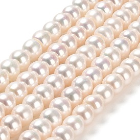 Natural Cultured Freshwater Pearl Beads Strands, Grade 4A++, Rondelle