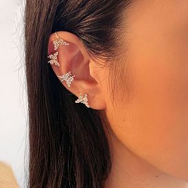 Sparkling Crystal Butterfly Ear Cuff - Chic Non-Pierced Earring for Edgy Style