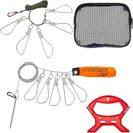 2наборы 2 стиль 201 набор рыболовных принадлежностей из нержавеющей стали, включая крючки и проволоку, застежками, пенопластовые стержни плавучести, пластиковая ручка и сумка для хранения