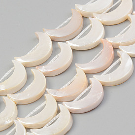 Гальванические бусины из натуральных пресноводных ракушек, окрашенные, луна