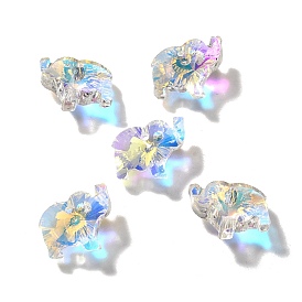 Стеклянные подвески, слон, AB цвет, граненые