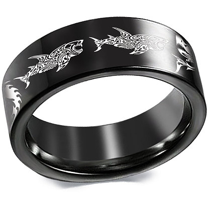 Узор акулы 201 перстни из нержавеющей стали