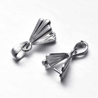 Recogida de hielo colgante de arrastre y fianzas de plata de ley, 15x5 mm, agujero: 2.7x4 mm, pin: 0.8 mm