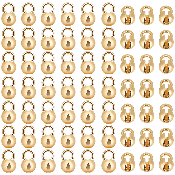 80шт. латунные наконечники бусин, Калотте заканчивается, крышка узла