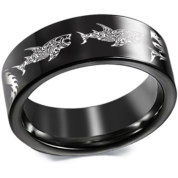 Узор акулы 201 перстни из нержавеющей стали