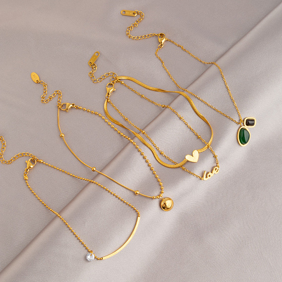 Браслеты из нержавеющей стали, реальный 18 k позолоченный