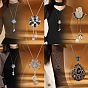 Collares largos con borlas y diamantes de imitación de aleación para mujer