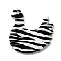 Stripe Pattern Opaque Acrylic Pendants, for DIY Earring Accessories, Chicken