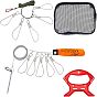 2наборы 2 стиль 201 набор рыболовных принадлежностей из нержавеющей стали, включая крючки и проволоку, застежками, пенопластовые стержни плавучести, пластиковая ручка и сумка для хранения