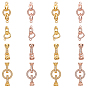 Brass Micro Pave Cubic Zirconia Fold Over Clasps, Mixed Shapes