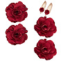 Blumen-Schuhdekorationen aus Polyester, Eisen abnehmbare Schuhschnallenclips