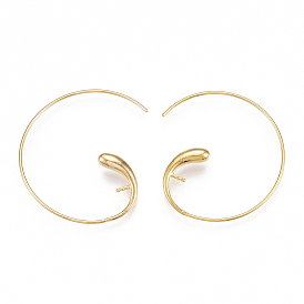 925 Sterling Silver Earring Hooks, For Half Drilled Beads