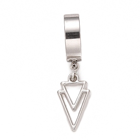 Créoles pendantes double triangle en acier inoxydable, bijoux punk hip-hop pour hommes femmes