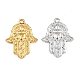 Pendentifs en acier inoxydable religion 304, main de hamsa avec des charmes de mauvais œil