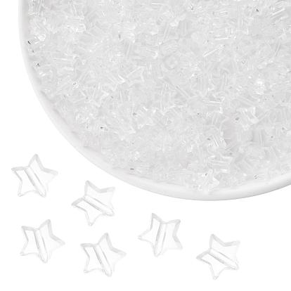 500pcs perles acryliques transparentes, étoiles