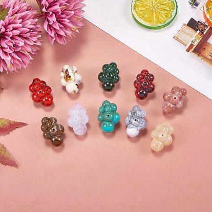 60Pcs 10 Colors Acrylic Beads, Imitation Gemstone Style