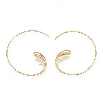 925 Sterling Silver Earring Hooks, For Half Drilled Beads