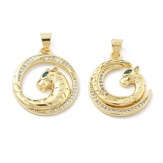 Латунные микро проложить кубического циркония подвески, леопард, без кадмия и без свинца, стойки покрытие, долговечный