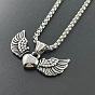 Модные ожерелья из нержавеющей стали с подвеской в виде сердца и крыльев ангела для мужчин