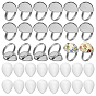 DIY Teardrop Cuff Ring Making Kits, including 304 Stainless Steel Pad Ring Setting, Glass Cabochons