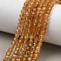 Natural Yellow Tourmaline Beads Strands, Faceted, Cube