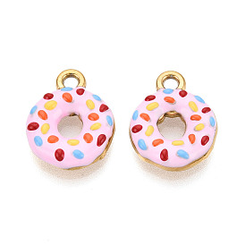 304 нержавеющей стальной эмали подвески, пончики, ионное покрытие (ip), реальный 18 k позолоченный