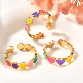 201 эмалированное кольцо-манжета из нержавеющей стали для женщин, золотые