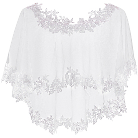 Съемные свадебные кружевные шали из полиэстера, шаль болеро, свадебная кружевная накидка с цветочным принтом